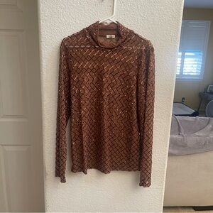 Pilcro Copper Mesh Top